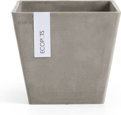 Ecopots Rotterdam 20 - Taupe - 20,3 x H17,8 cm - Vierkante taupe bloempot / plantenbak