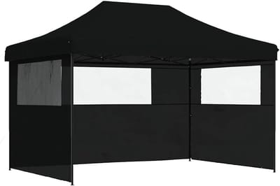 Inklapbare Partytent - Feesttent Prieeltje - Buiten Evenementen - Pop-up Met Wanden - 410x279x315 cm - Zwart