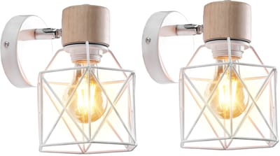 2 Stuks Wandlampen Woonkamer Industriële Wandkandelaar Verstelbaar voor Slaapkamer Keuken Gang Wit
