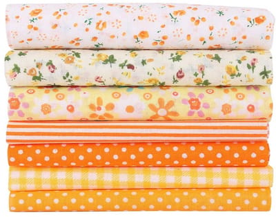Dailygoods- Patchwork Stof 7 Stuks - Katoen - Multifunctioneel - Naaien - DIY - 25 x 25 cm - Elegant Kleur- en Bloemenpatroon