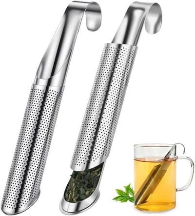 Theezeefje, 2 STUKS Roestvrijstalen Kruiden Zetgroep Thee-ei Steilere Zeef voor Losse Thee Blad, Kruiden of Spice