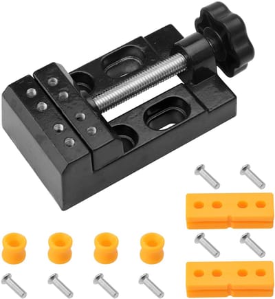 Bankschroef, 57 mm, mini-tafelschroef, kleine bankschroef, plat tafelblad, vast gereedschap, snijgereedschap voor sieraden, handwerk, armband, doe-het-zelf decoratie