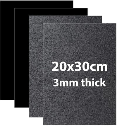 Kunststof Plaat - ABS Plaat - Modelbouw Hobby - Sterk Flexibel Materiaal - 30x20 cm - Zwart