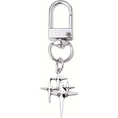 1 stuks Legering Ster en Maan Sleutelhanger Modieuze Dames Sleutelring voor Tassen, Rugzakken, Auto's Dagelijks Gebruik - Decoratieve Stervorm, Ring Gesp white