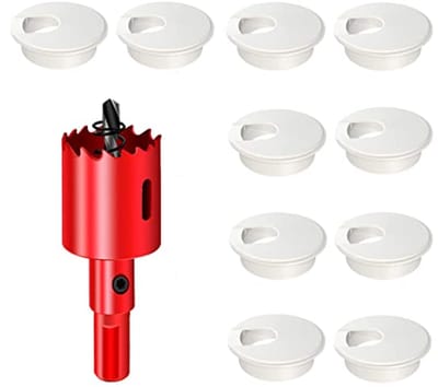 Bureau Kabel Doorvoertule 35mm - 10 Stuks Witte Kabel Hole Covers voor Kantoor en Thuis
