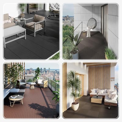 Composiet Terrastegels - Balkon Vloerplaten - Zelf Leggen Terras - Modulair Kliksysteem - 50 x 8 cm - Walnoot