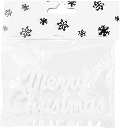 Cosy at Home Kersthangers Merry Christmas 12x - wit - kunststof - 10cm