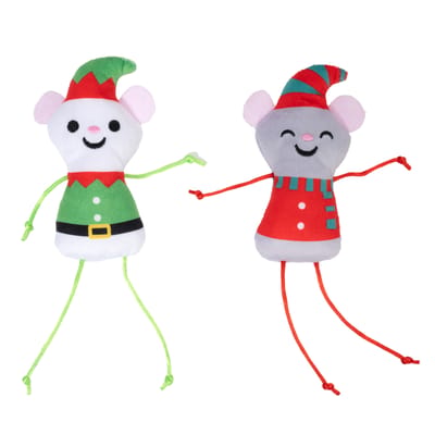 zooplus exclusieve kerstmuizen 2-pak kattenspeelgoed
