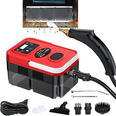 Stoomreiniger Machine - Hoge Druk - Grondige Schoonmaak - Touchscreen Bediening - 1200ml Tank - Rood