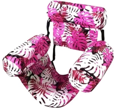 Luchtbed-luchtmatras-luchtbed zwembad-Opblaasbare Waterligstoel met Hoofdsteun-Roze- Waterhangmat voor Volwassenen - Inclusief Mesh Zitting en Rugleuning - Ideaal voor Vakantie, Strand en Zwembadfeest