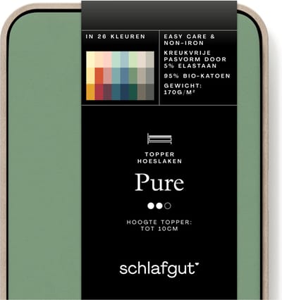 Schlafgut Pure Jersey Topper Hoeslaken S - 90x190 - 100x220 665 Green Mid
