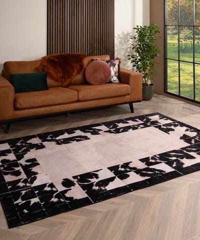 Wasbaar vloerkleed - Rosalie wit/zwart 160x230