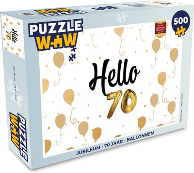 Puzzel Jubileum - 70 Jaar - Ballonnen - Legpuzzel - Puzzel 500 stukjes