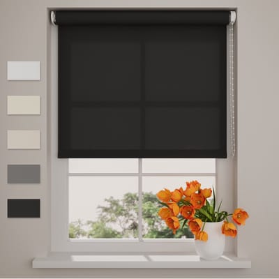Rolgordijn Easy Lichtdoorlatend - Black - 150 x 190 cm