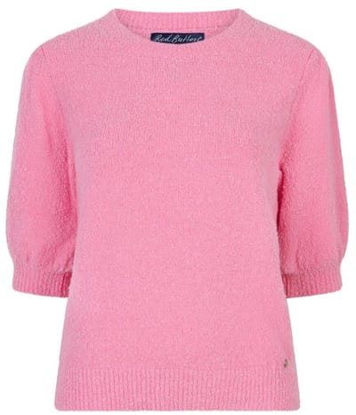 Red Button roze dames trui   Ronde hals   Regular fit   Geen zakken   Structuur patroon   Korte mouw Roze S