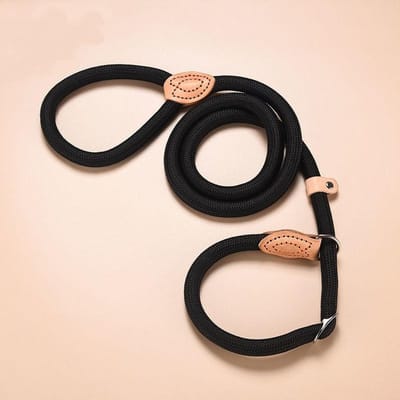 Nieuw Heavy Duty Hondentuig Slip Touw Lijn Verstelbare Gevlochten Lus Halsband Trainingslijn Voor Kleine Tot Middelgrote Honden (Black,1.5cmX150cm)