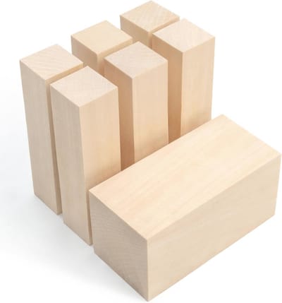 Houtsnijblokken van Lindehout - 7 Stuks voor Creatief Houtsnijwerk