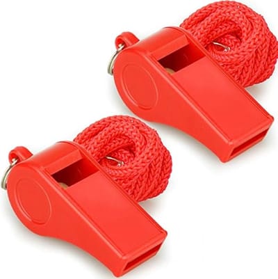 Rode Noodfluitjes - Luid Helder Geluid - 2 Stuks Fluit Met Lanyard Voor Zelfverdediging En Noodgevallen - 2 - Badmeester Rood