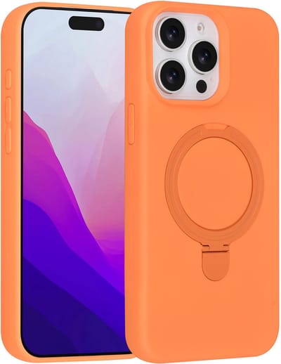 TUNIQ telefoonhoesje voor Apple iPhone 15 Pro Max - MagSafe met ringstand - Oranje