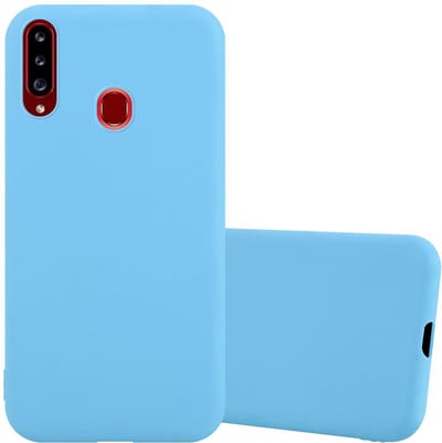 Cadorabo Hoesje geschikt voor Samsung Galaxy A20s in CANDY BLAUW - Beschermhoes gemaakt van flexibel TPU silicone Case Cover