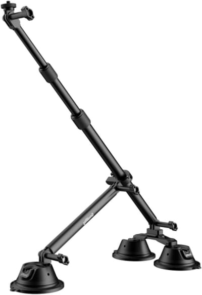 Dubbele Zuignap Set met Telescopische Stang voor Actiecamera's en Panoramische Opnamen, Ideaal voor Auto- en Droneperspectief, Bevestiging op Raam of Voorruit