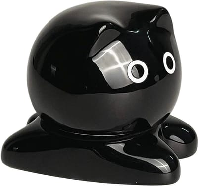 Tandenstokerhouder Keramiek - Dispenser Kat - Keuken Organisatie - Stijlvol Decoratief - 9.5 x 8.5 cm - Zwart