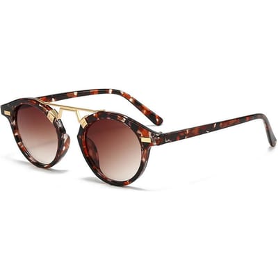 Vintage Piloten Zonnebril Mannen Vrouwen Platte Bovenkant Aviator Verloop Grijs UV Bescherming Rijden Bril brown