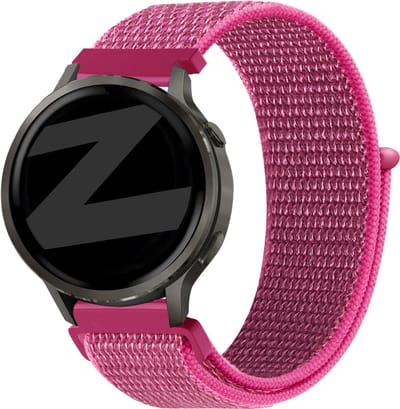 Bandz Nylon loop bandje (18mm) - Geschikt voor Garmin Vivoactive 4s / Vivomove 3s / Venu 2s / Venu 3s / Forerunner 255s / Forerunner 265s / Venu 4 - 41mm - Drakenfruit