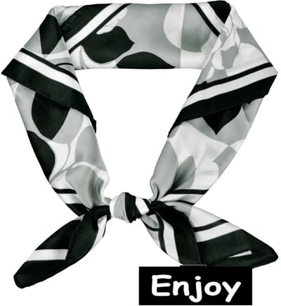 Sjaal- zwart -vierkant 70 bij 70 cm - trendy- voor om de hals of in het haar - bandana