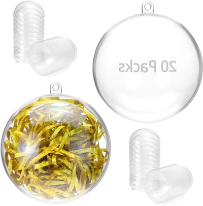 SnelShoppen - 20 Transparante Plastic Kerstballen - 8 cm Diameter - Vulbare Ballen voor Feestdecoratie, Tuin en Creatieve DIY Projecten