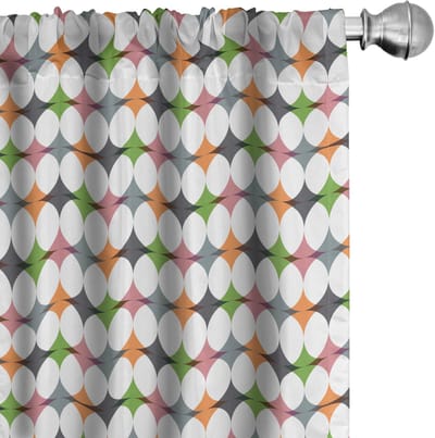ABAKUHAUS Abstrakt Voorhangen – 2x75x175 cm – Microvezel – Halfdonkerend – Meerkleurig