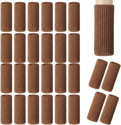 Famanu – Grijs Meubilair Sokken - Polyester Stoel Been Sokken Vloerbeschermer Elastische wol Gebreide Vloermeubelvoeten Covers Pads - Fit Meubilair Been 1-1/2 tot 2-1/4 inch 28 stuks