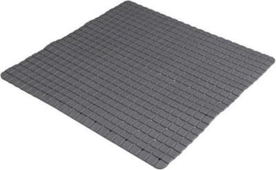 Urban Living Badkamer/douche anti slip mat - rubber - voor op de vloer - antraciet - 55 x 55 cm