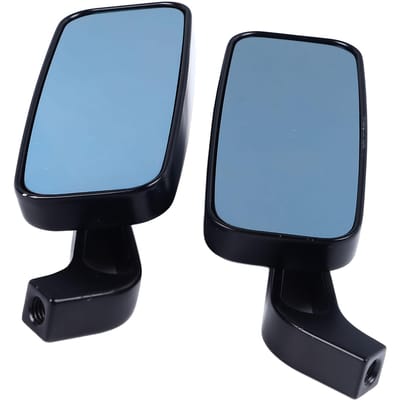 2 STuks Motorfiets Achteruitkijkspiegel Vintage Blauw Glas Schokbestendig Achteruitkijk Spiegel voor Motorfietsen gray