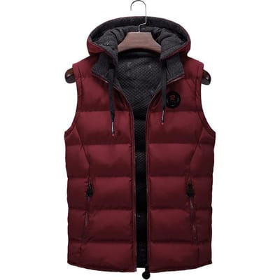 Lente en Herfst Casual Capuchon Grote Maat Heren Slimme Opstaande Kraag Mouwloze Donsjack Gilet Heren Warm Jack 3XL black
