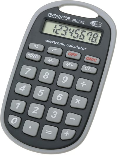 Robuuste 8-cijferige rekenmachine met batterijvoeding en oogje