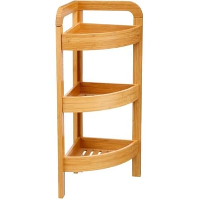 5Five Doucherekje/badkamerrekje hoek model - bamboe - 3 lagen - 23 x 61 cm