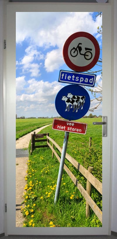 Deurposter 'Fietspad 2' - deursticker 75x195 cm