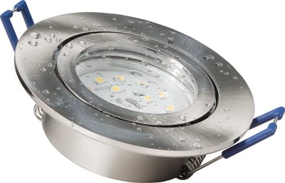 Inbouwspots LED IP44 ''Flatty'' - Inbouwspot geschikt voor binnen & Buiten - plafondlamp 4000K Ø83MM - Armatuur met met LED lamp Helder 400 lm - Zilver