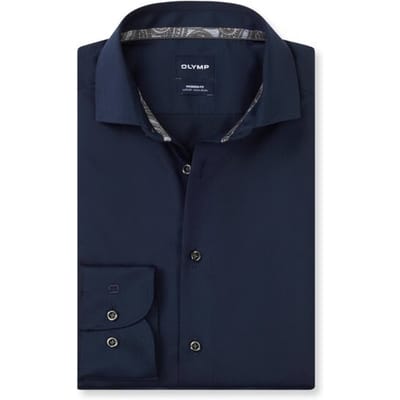OLYMP Luxor Overhemd, Modern Fit, Royal Kent, Kobaltblauw