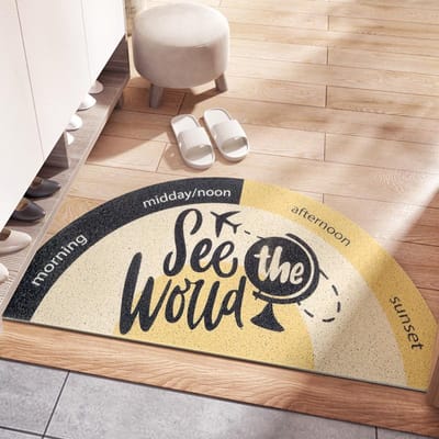 Halfronde Zijden Ringmat Antislip Deurmat Huishoudelijke Entree Deur Vuil Slijtvast Deurmat 45*90cm