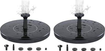 2 Pack Fontein met zonnecellen 16 cm - Zonnecelfontein/Waterfontein