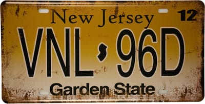 Wandbord - Kenteken plaat New Jersey - Metalen wandbord - Mancave - Mancave decoratie - Metalen borden - Metal sign - Bar decoratie - Tekst bord - Wandborden – Bar - Wand Decoratie - Metalen bord -