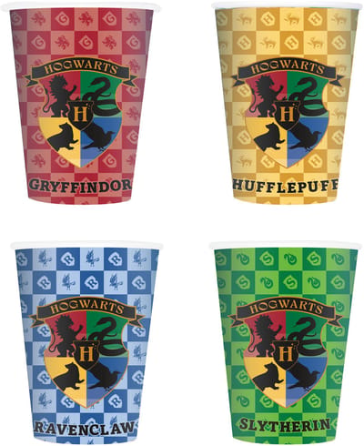 UNIQUE - 8 Harry Potter Huizen kartonnen bekers 266 ml