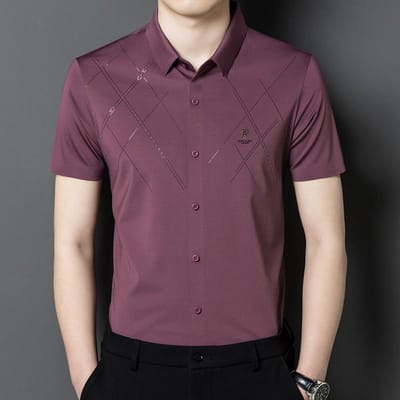 Zomer Nieuw Polo Kraag Heren Shirt Koreaanse Mode Stad Comfort en Casual Medium Groen Naadloos Shirt Vest 4XL