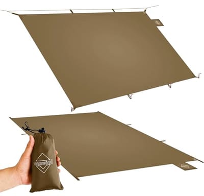 Ultralicht waterdicht tentgrondzeil voor kamperen en wandelen - 248,9 x 139,7 cm