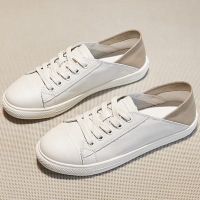 Nieuwe All-match Enkele Schoenen Zwangere Vrouwen Witte Schoenen Echt Leer Herfst Sneakers Casual Zachte Zool 40 white