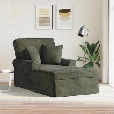 vidaXL - Chaise - Lounge - met - Rok - met - kussen - Groen - 157 - x - 91 - x - 91 - cm - ARES