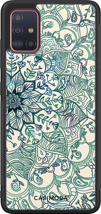 Casimoda® hoesje - Geschikt voor Samsung Galaxy A51 - Mandala Blauw - Zwart TPU Backcover - Geometrisch patroon - Blauw