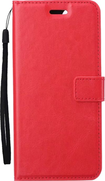 Hoes - Met Pasjeshouder - Geschikt voor Samsung Galaxy A02s - Luxe Bookcase Portemonee - Flip Case - Kunstleer Book Case - Flipcase - Book Cover - Walletcase - PortemonneeHoes - Rood